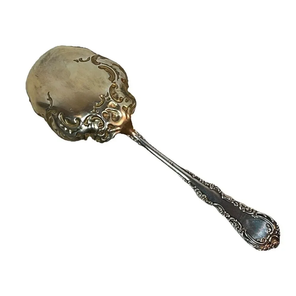 Rogers Serving Spoon PLYMOUTH Silverplate 8 5/8” c1897 Monogram Casserole